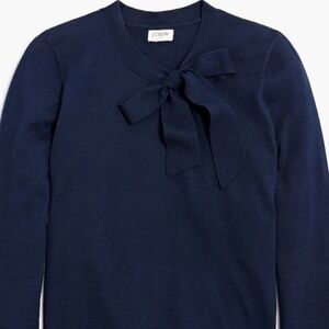 J Crew navy sweater with bow